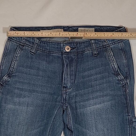 Pilcro & The Letterpress anthropologie Distressed Straight Leg Utility Sz 24x26 - Picture 10 of 14